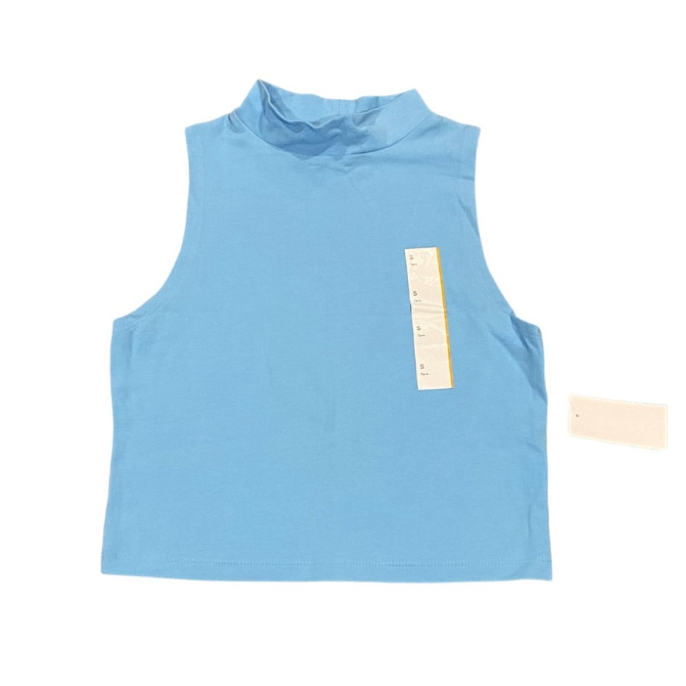 New Wild Fable High Neck Cropped Tank Top Women’s Size S Light Blue Crop Top NWT